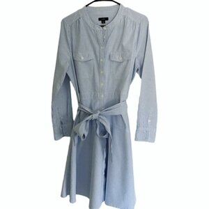 J. Crew Oxford Cotton A Line Shirtdress 10